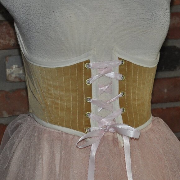 New Reversible Back & Front Lace-up Corset Belt, Floral & Upcycled Velvet XS - Picture 10 of 10